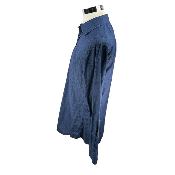 Paul Smith Dress Shirt Men's 15.5 39 Blue Geometric Formal Classic Long Sleeve - Picture 4 of 10